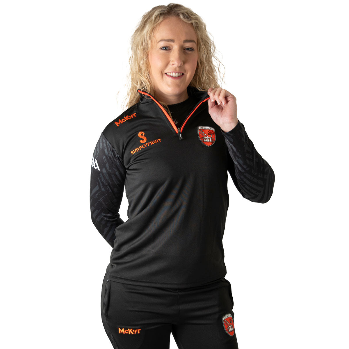 Mc Keever Armagh GAA Boost 1/4 Zip - Womens - Black/Charcoal