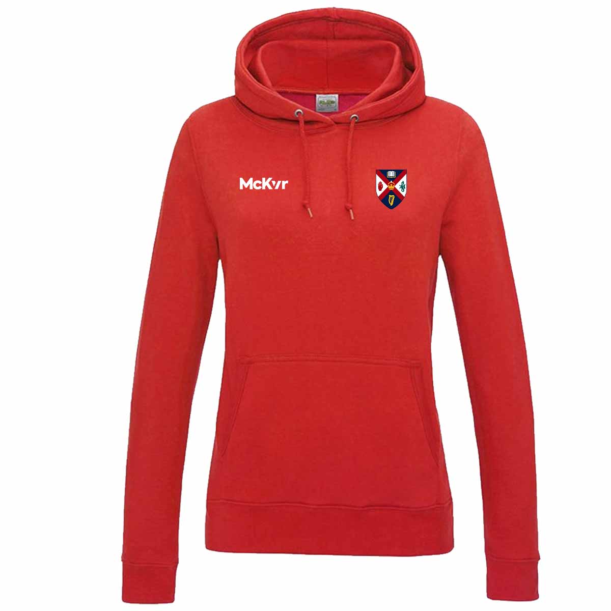 Mc Keever Queens Athletics College Hoodie - Womens - Fire Red
