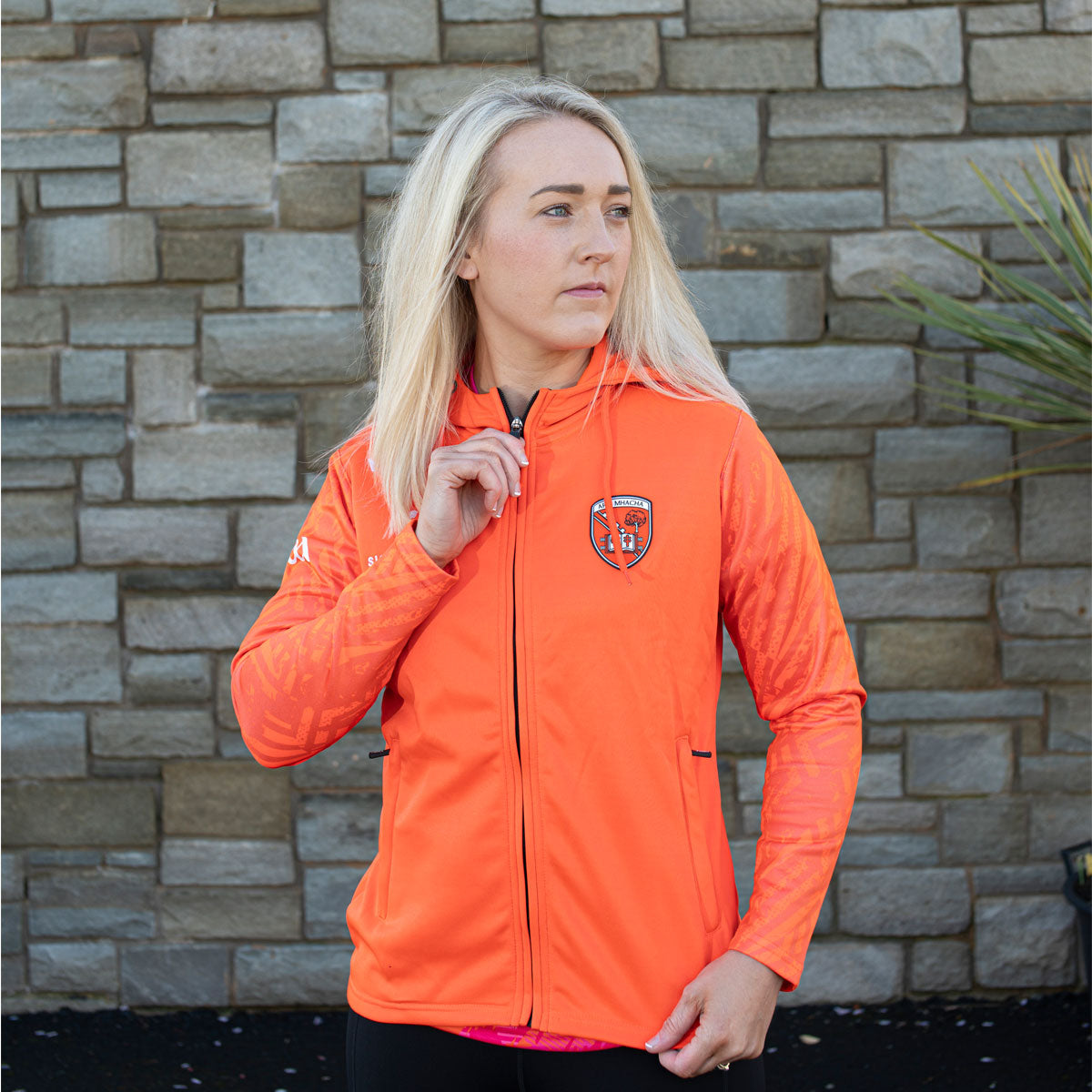 Mc Keever Armagh GAA Boost Full Zip Jacket - Womens - Orange/White