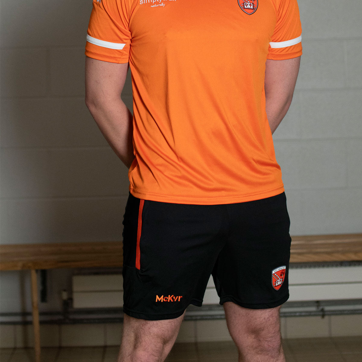 Mc Keever Armagh GAA Official Vital Leisure Shorts - Adult - Black/Orange