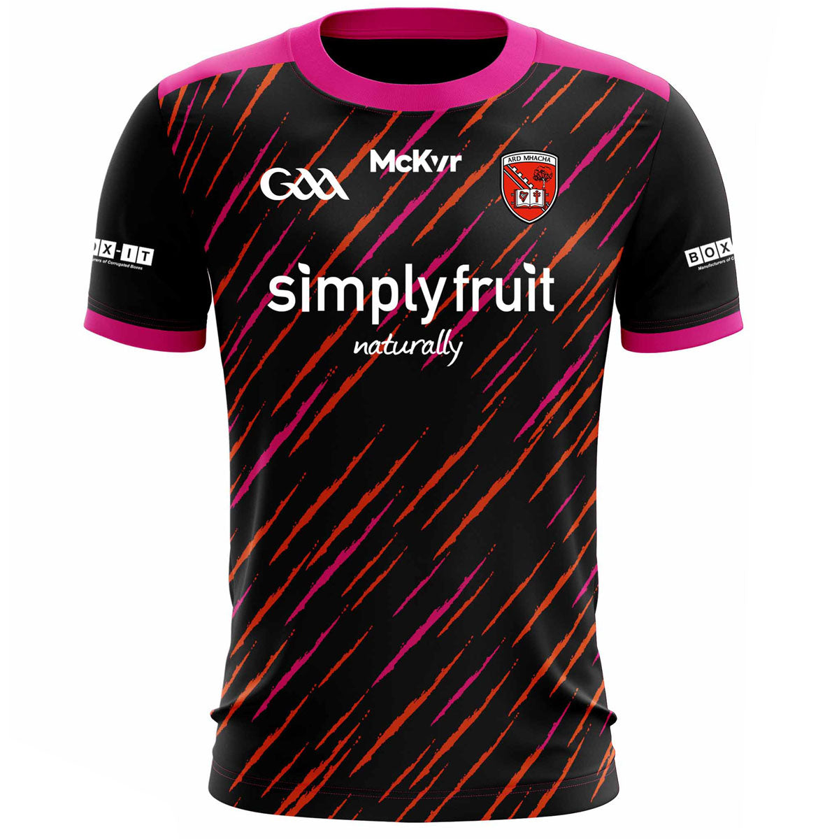 Mc Keever Armagh GAA Official Pulse Player Fit Training Jersey - Adult - Black/Pink/Orange