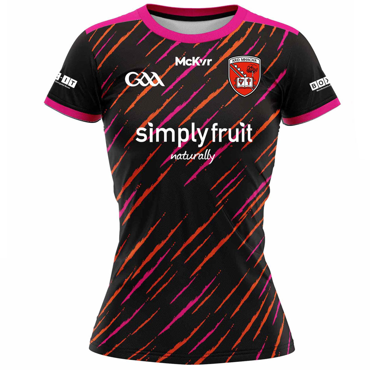 Mc Keever Armagh GAA Official Pulse Training Jersey - Womens - Black/Pink/Orange
