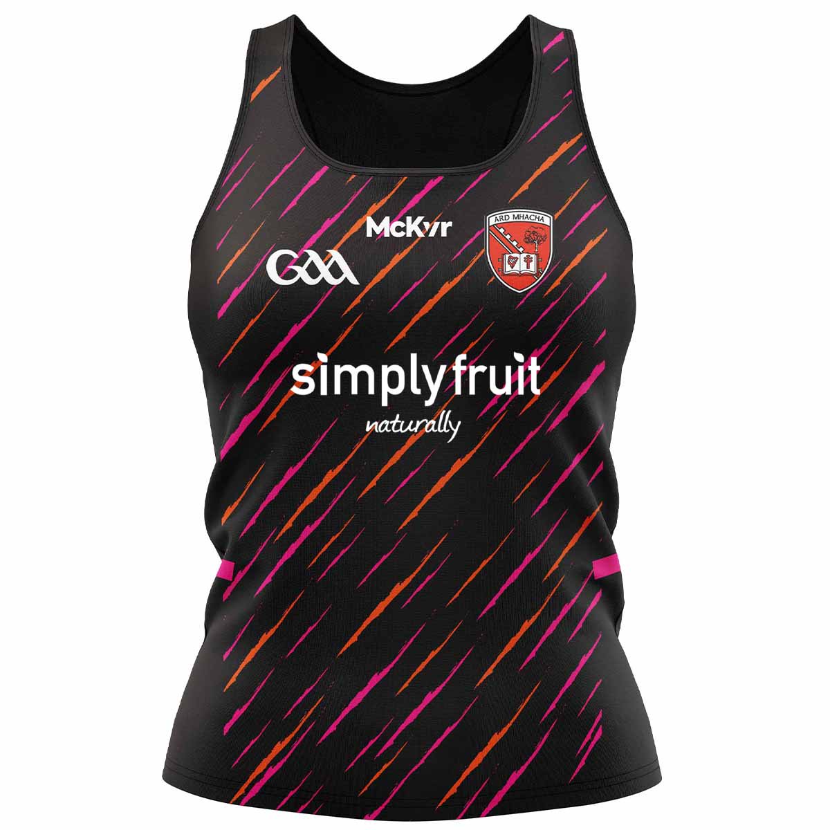 Mc Keever Armagh GAA Official Pulse Training Vest - Womens - Black/Pink/Orange