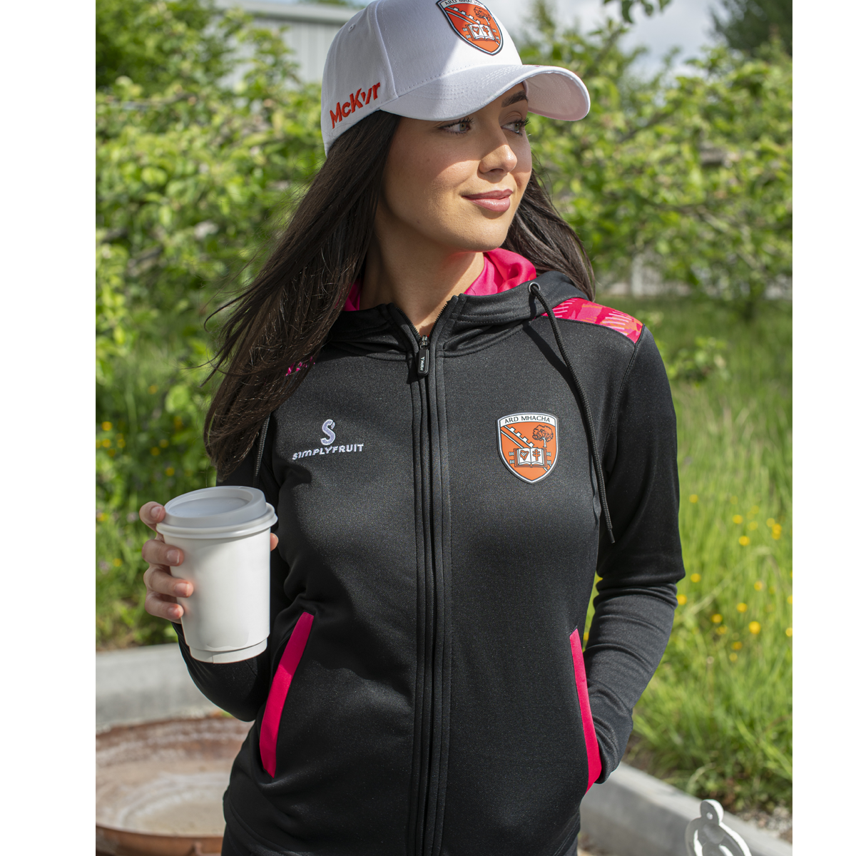 Mc Keever Armagh GAA Boost Full Zip Jacket - Womens - Black/Pink