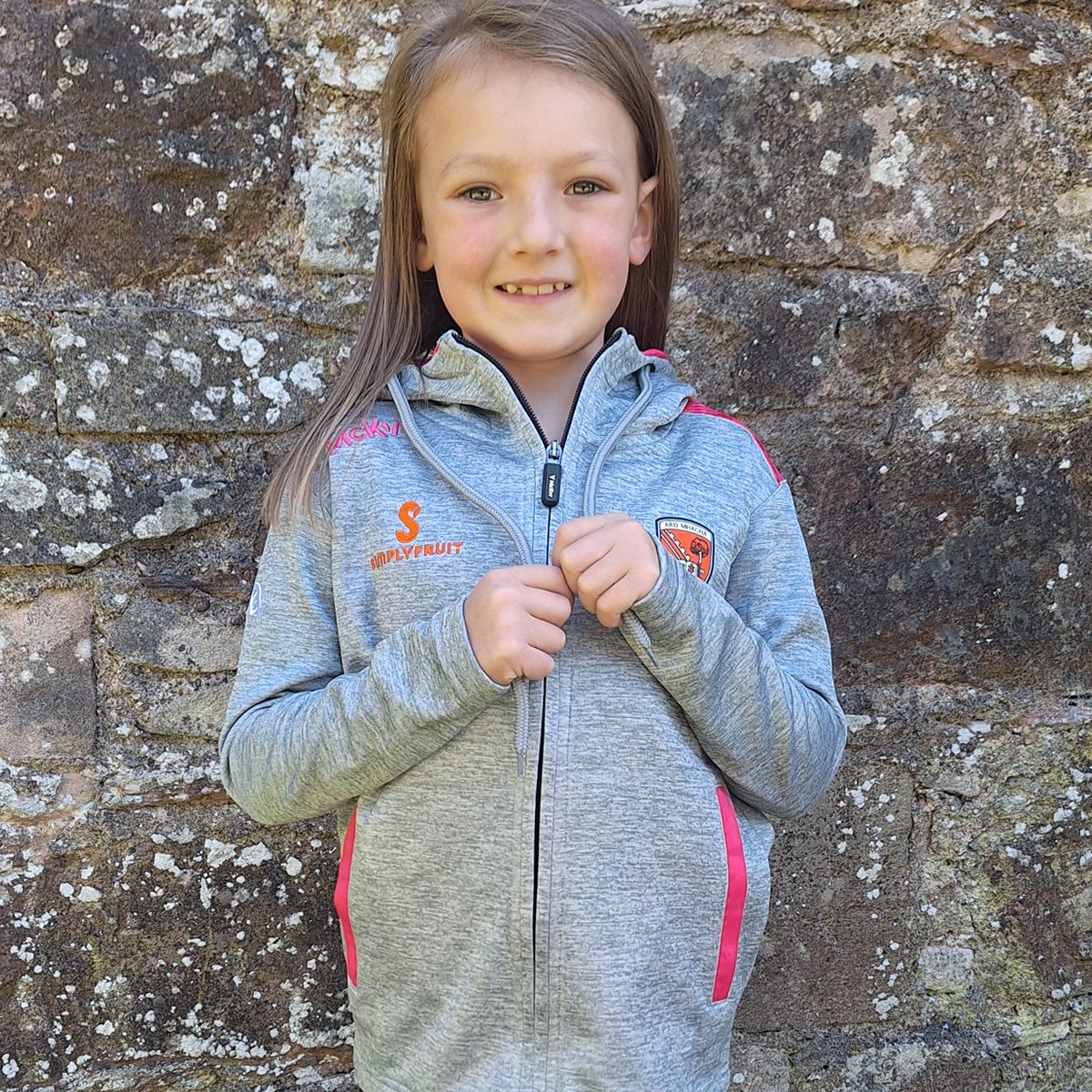 Mc Keever Armagh GAA Boost Full Zip Jacket - Girls - Grey/Pink