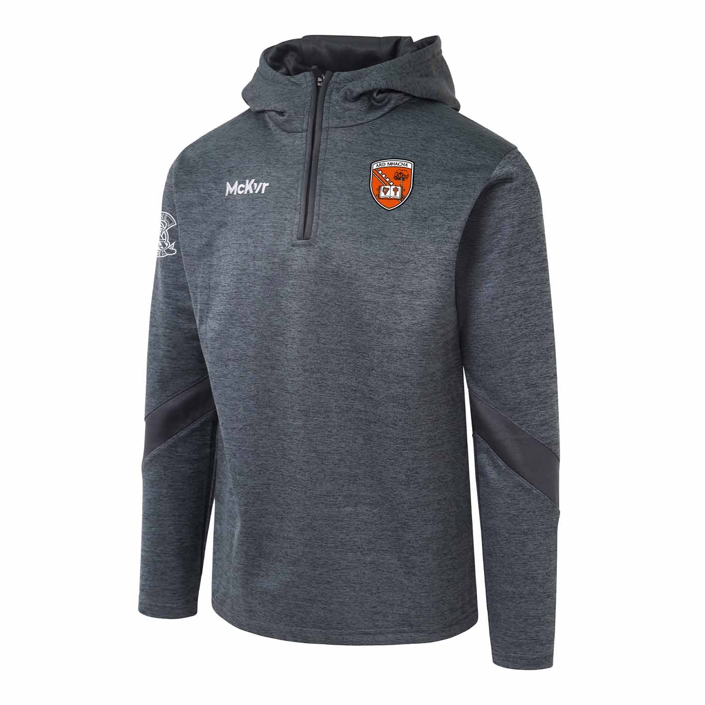 Mc Keever Armagh Camogie Official Core 22 1/4 Zip Hoodie - Adult - Charcoal