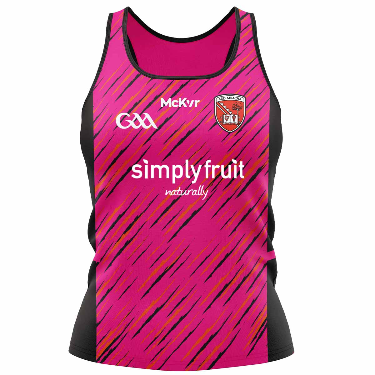 McKvr Armagh GAA Official Pulse Training Vest - Womens - Pink/Black/Orange