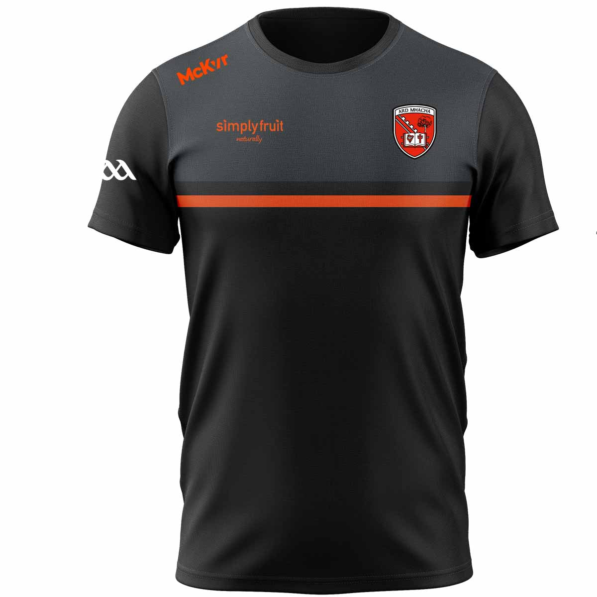 McKvr Armagh GAA Official Vital Tee - Adult - Black/Charcoal/Orange