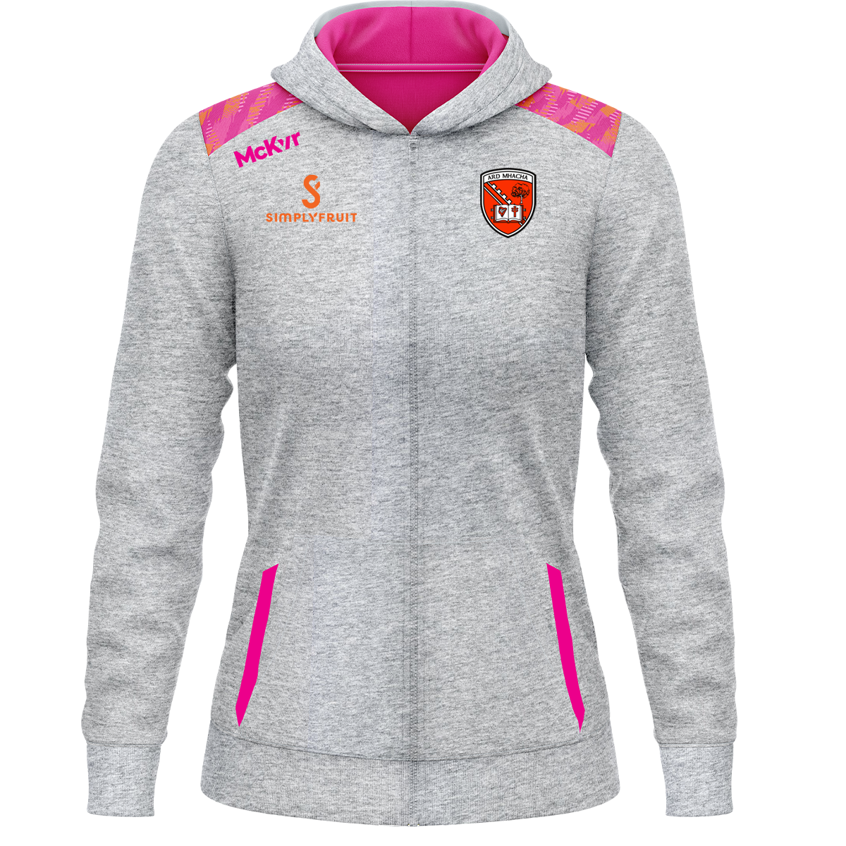 Mc Keever Armagh GAA Boost Full Zip Jacket - Womens - Grey/Pink