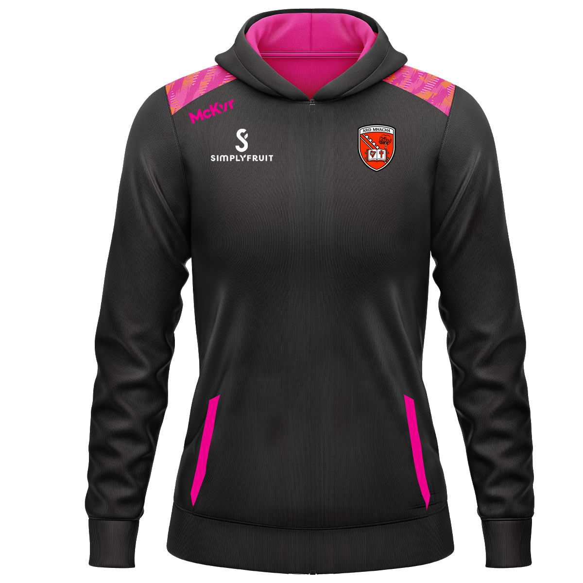 Mc Keever Armagh GAA Boost Full Zip Jacket - Girls - Black/Pink