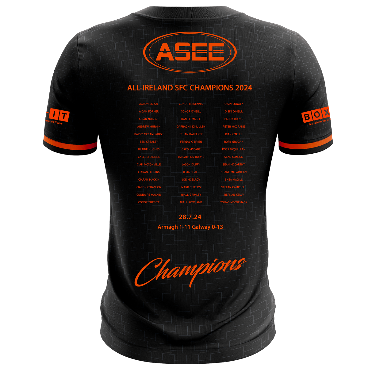 Mc Keever Armagh GAA Official All Ireland Winners Jersey - Adult - Player Fit - Black