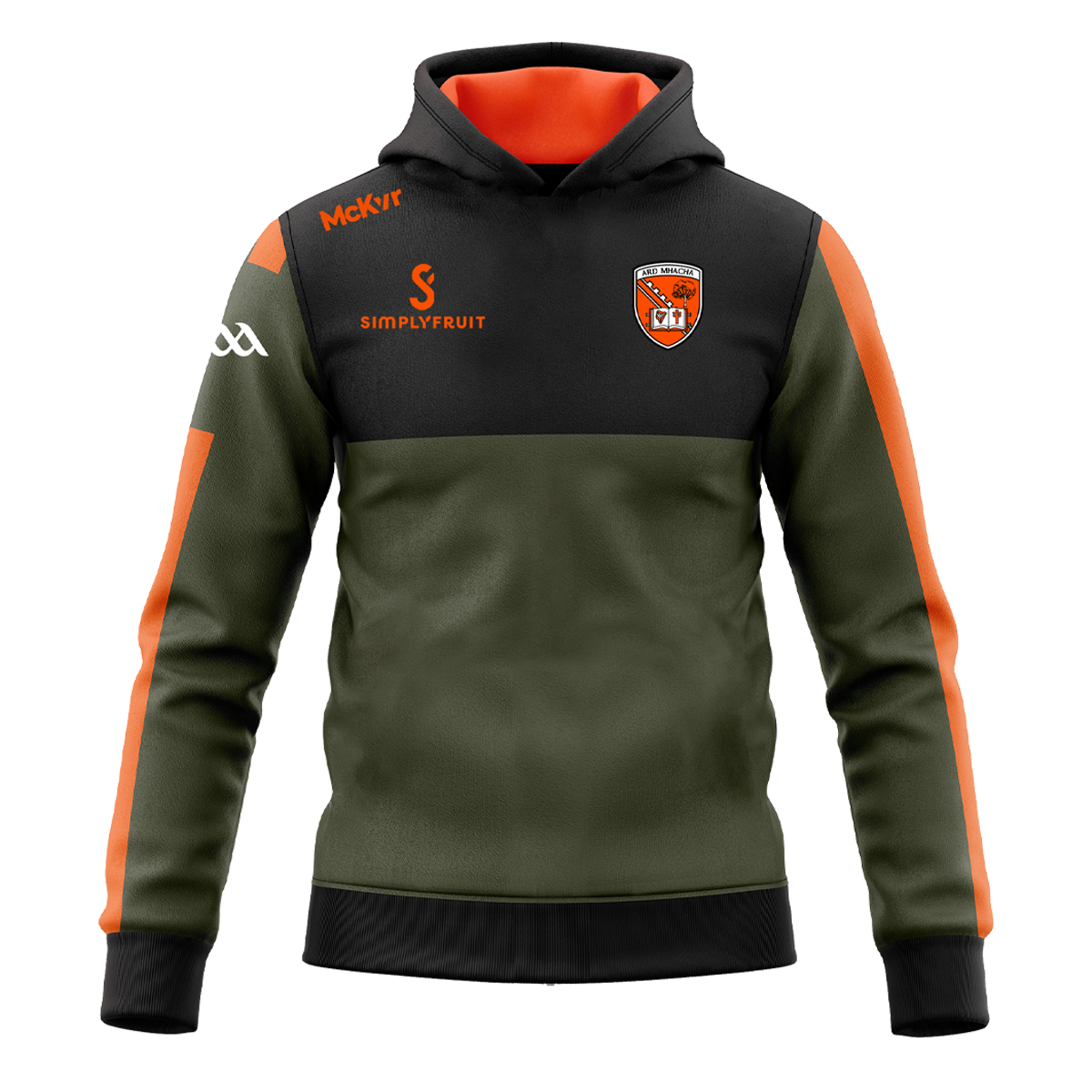 McKvr Armagh GAA Edge Hoodie - Adult - Olive/Black