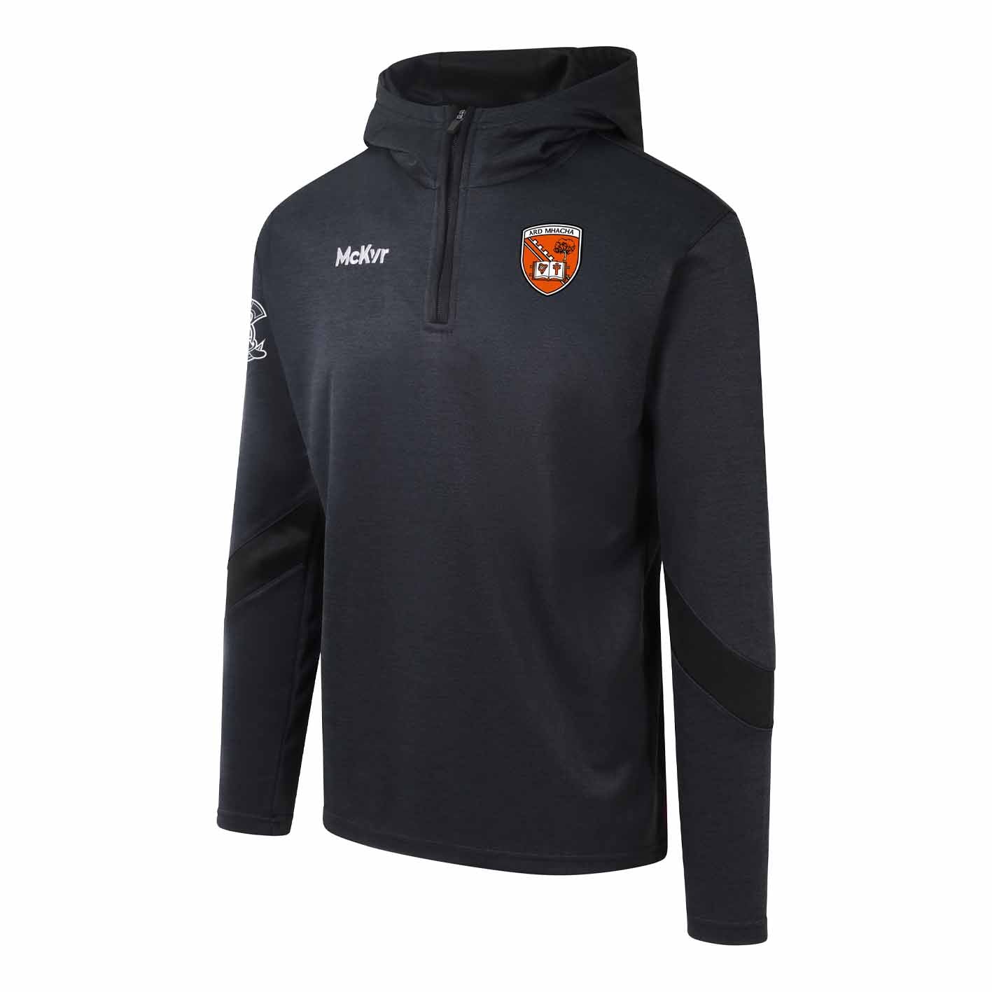 Mc Keever Armagh Camogie Official Core 22 1/4 Zip Hoodie - Youth - Black