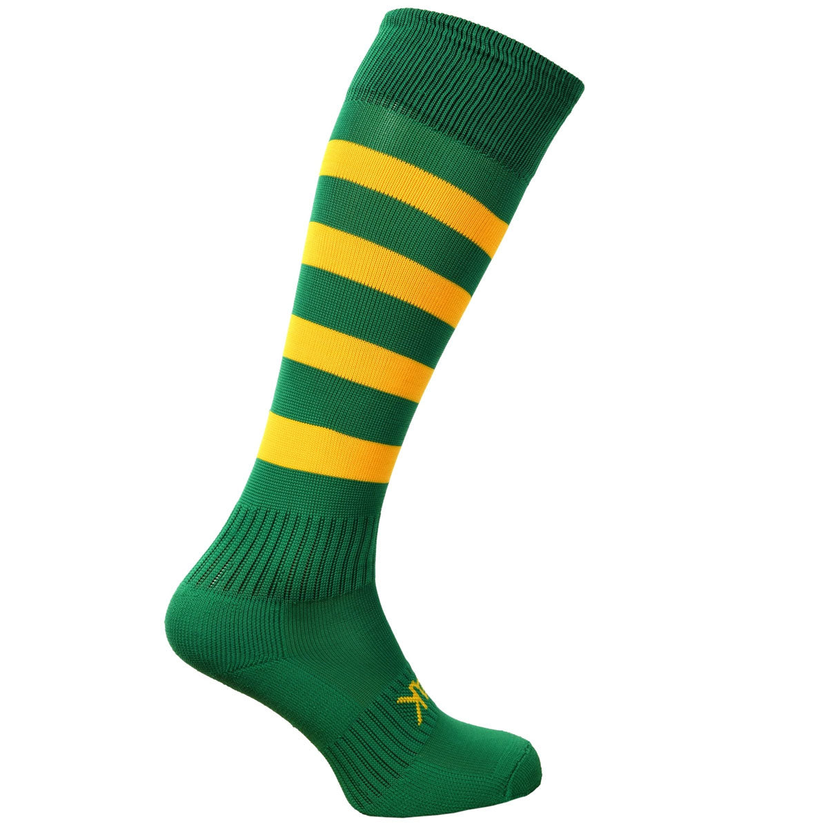Atak Hooped Sports Socks - Youth - Green/Gold