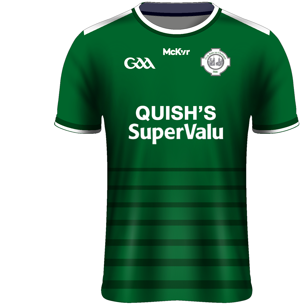 Mc Keever Ballincollig GAA Official Home Jersey - Adult - Green/White