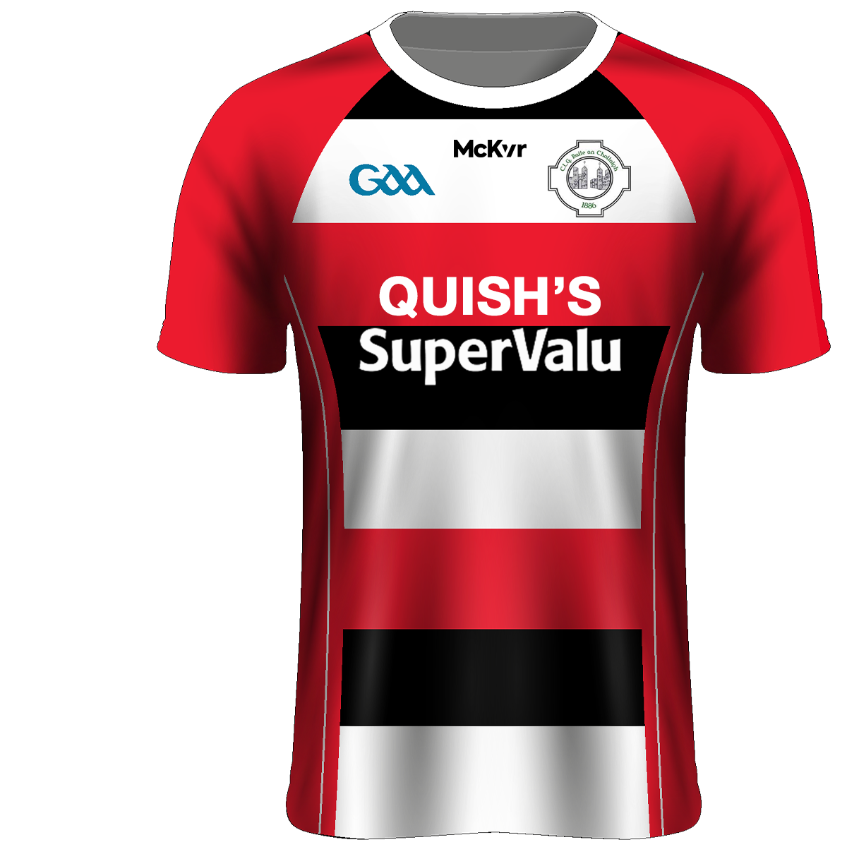 Mc Keever Ballincollig GAA Away Jersey - Adult - Red/Black Player Fit