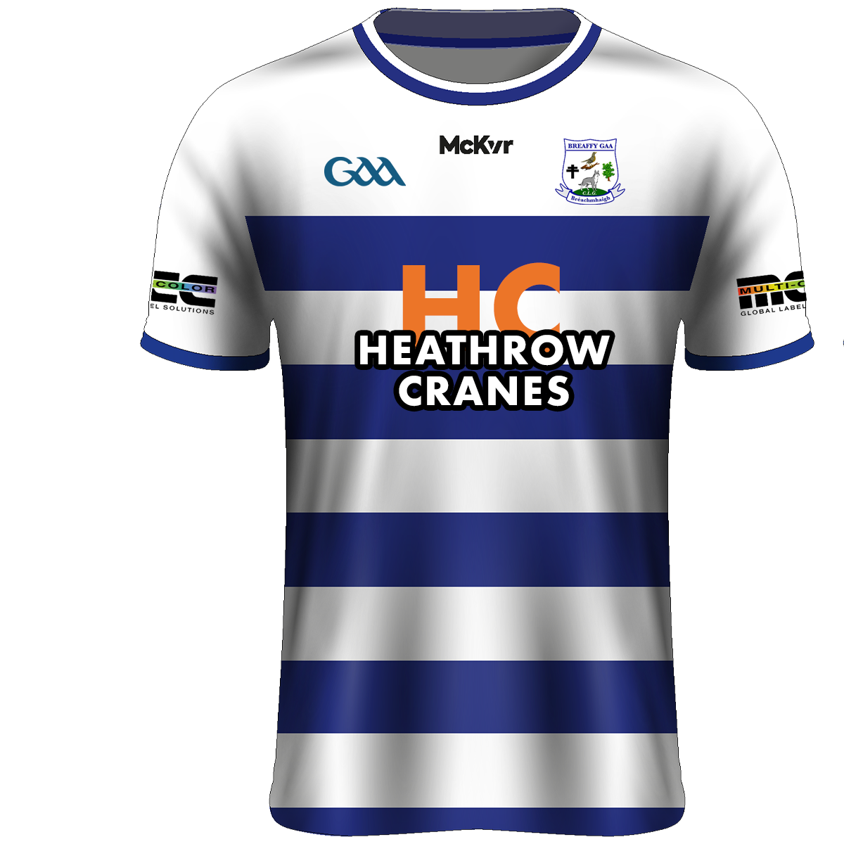 Mc Keever Breaffy GAA Playing Jersey - Adult - White/Royal Player Fit