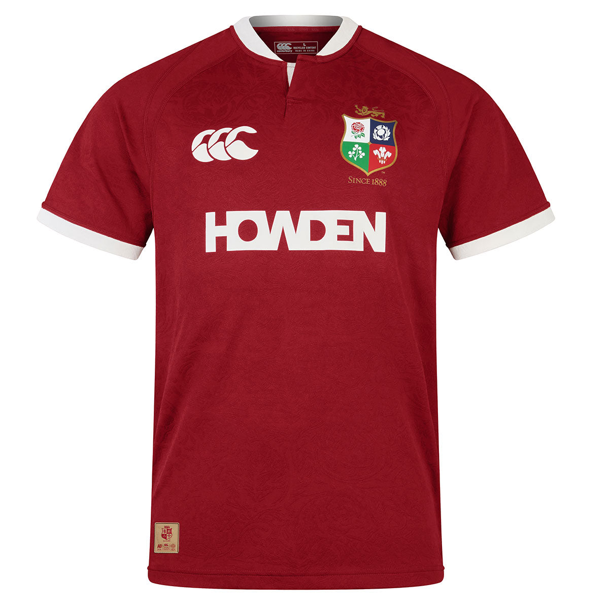 Canterbury British and Irish Lions Replica Rugby Jersey - Mens - Red Dahilia