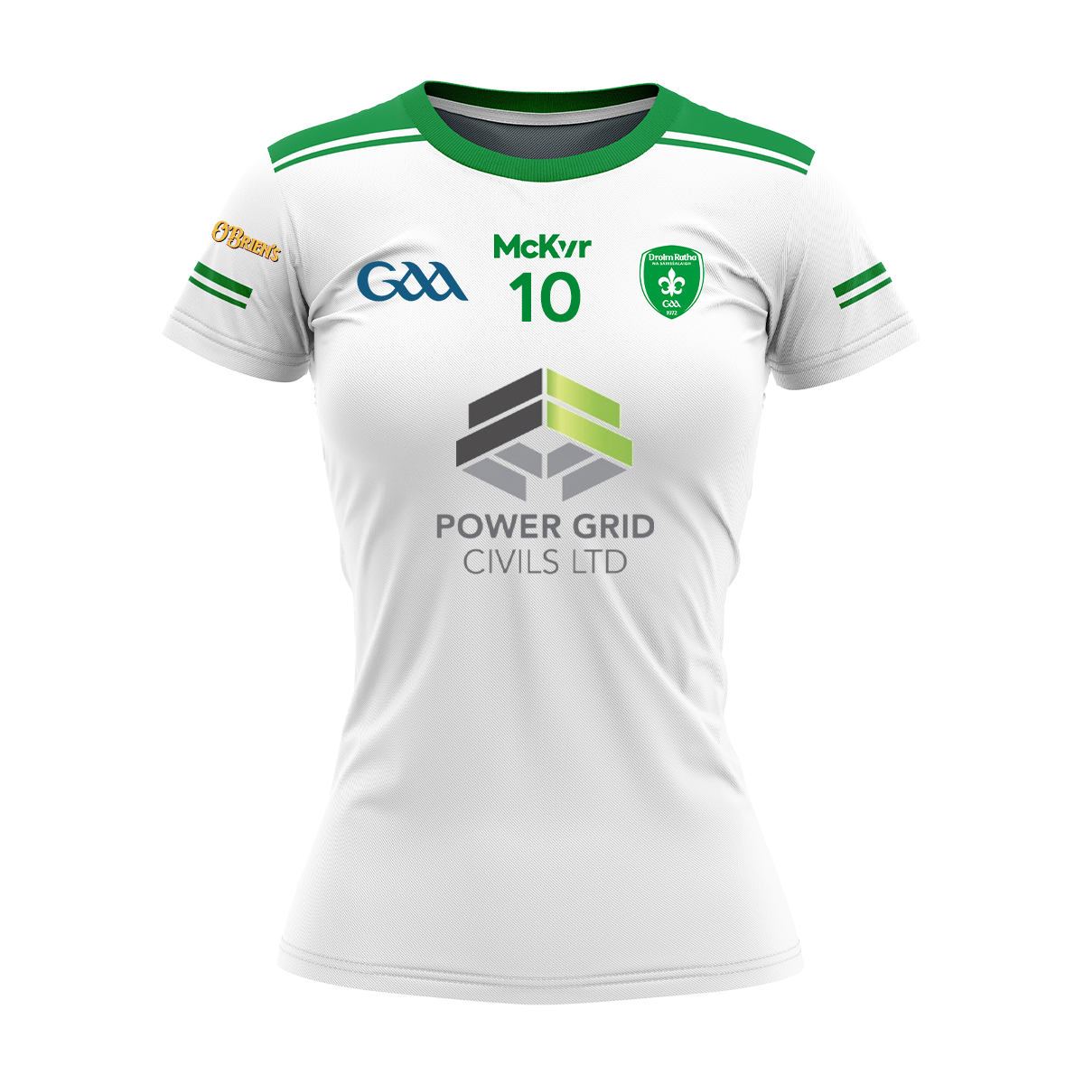 Mc Keever Drumragh Sarsfields GAC Numbered Playing Jersey - Womens - White