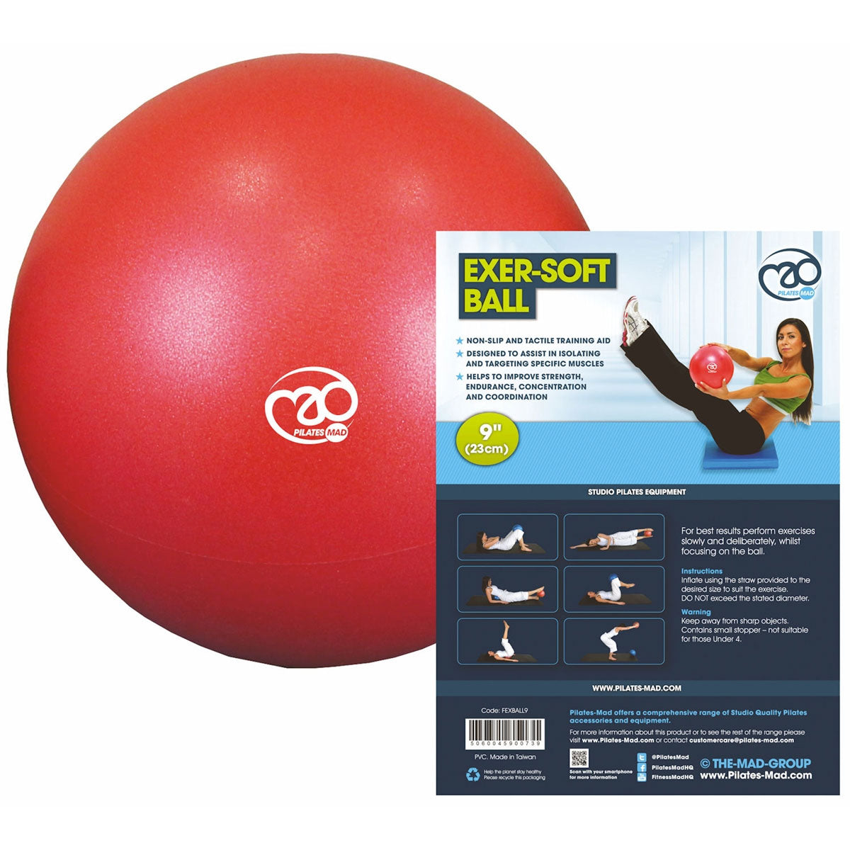 Fitness Mad 9 Inch Exer-Soft Pilates Ball