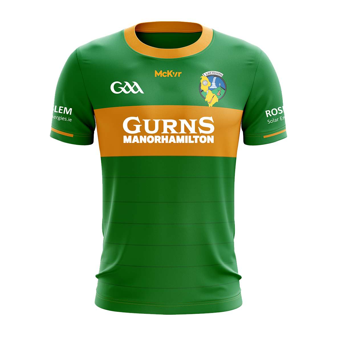 Mc Keever Leitrim Hurling Official Home Jersey - Adult - Green/Gold