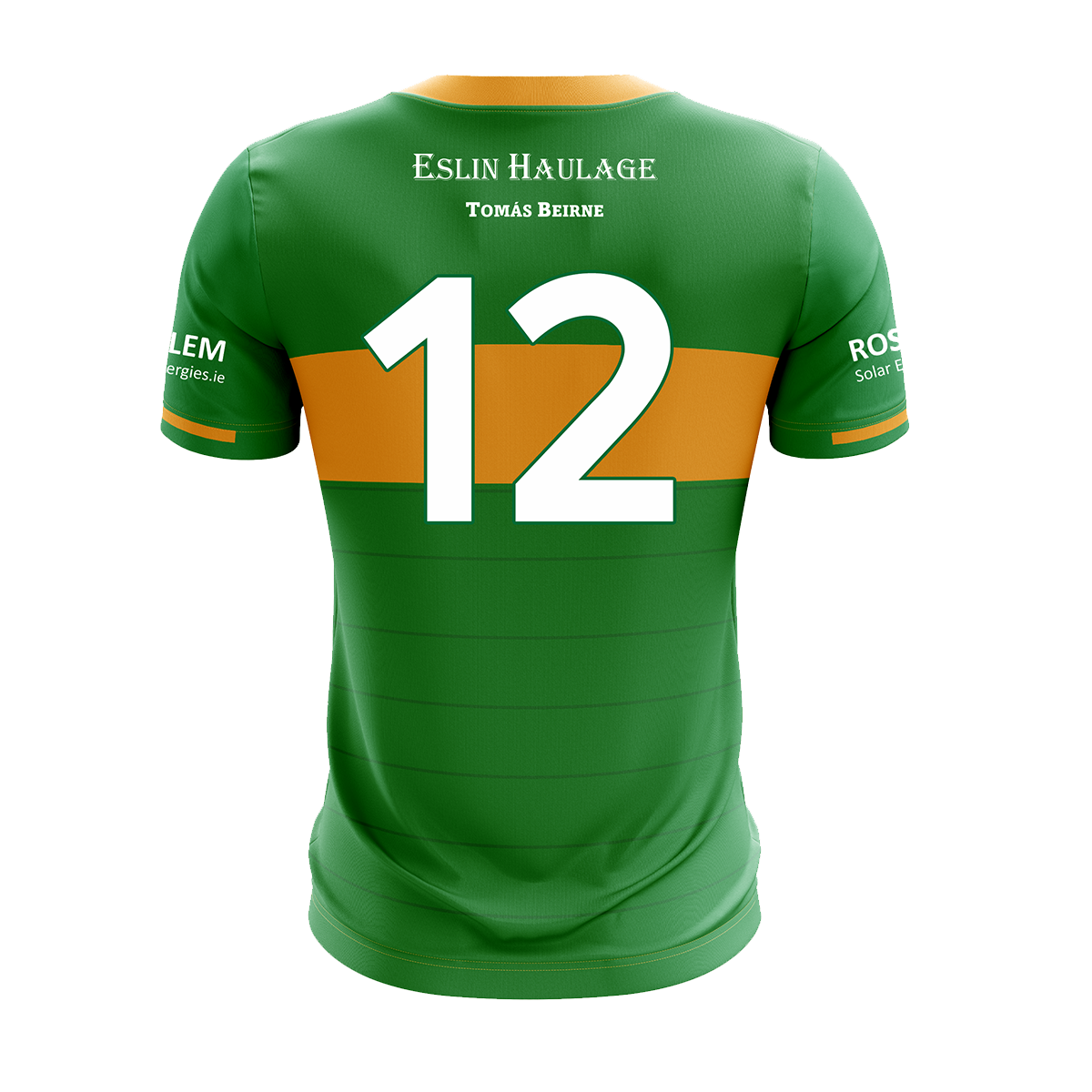 Mc Keever Leitrim Hurling Official Numbered Home Jersey - Adult - Green/Gold Player Fit