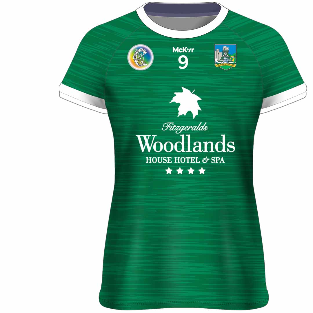 Mc Keever Limerick Camogie Official Numbered Jersey - Adult - Green/White Player Fit