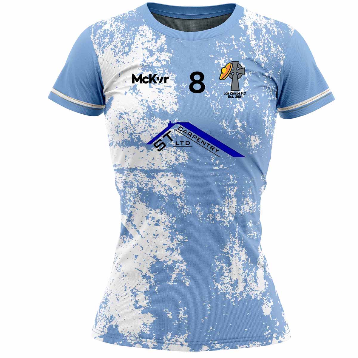 Mc Keever Los Zarcos FC Numbered U12 Playing Jersey - Womens - Sky