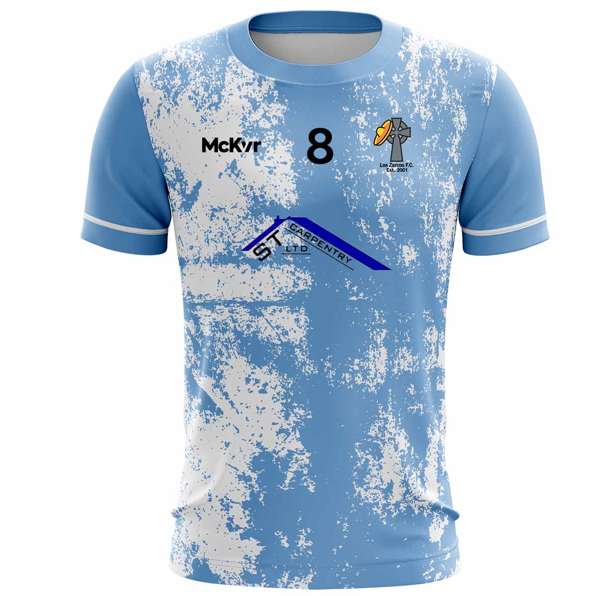 Mc Keever Los Zarcos FC Numbered U12 Playing Jersey - Adult - Sky Player Fit