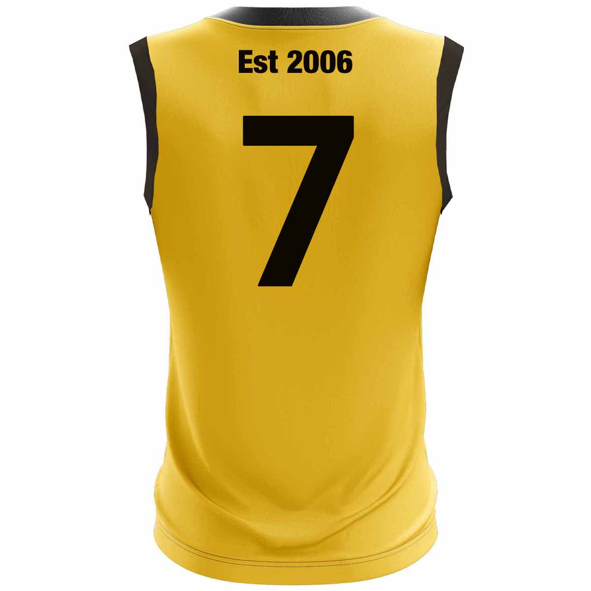 Mc Keever Manchester Mosquitoes AFL Numbered Playing Vest - Adult - Saffron/Black