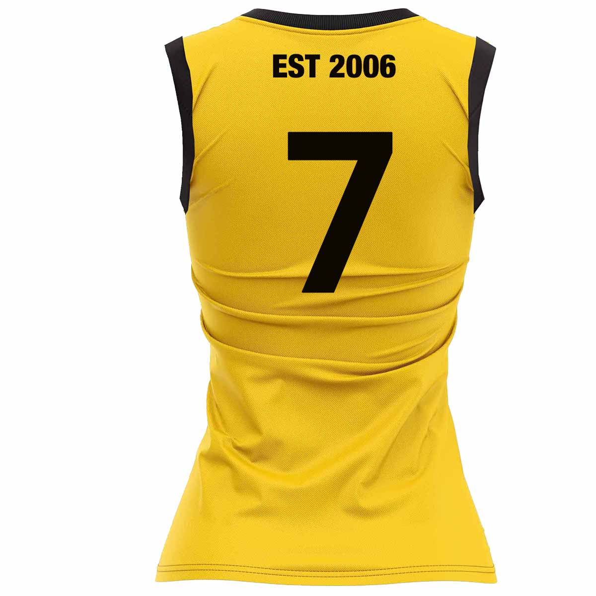Mc Keever Manchester Mosquitoes AFL Numbered Playing Vest - Womens - Saffron/Black