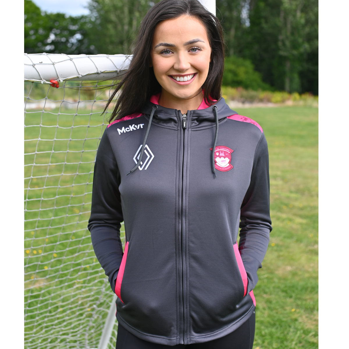 Mc Keever Westmeath GAA Boost Full Zip Hoodie - Womens - Charcoal/Magenta