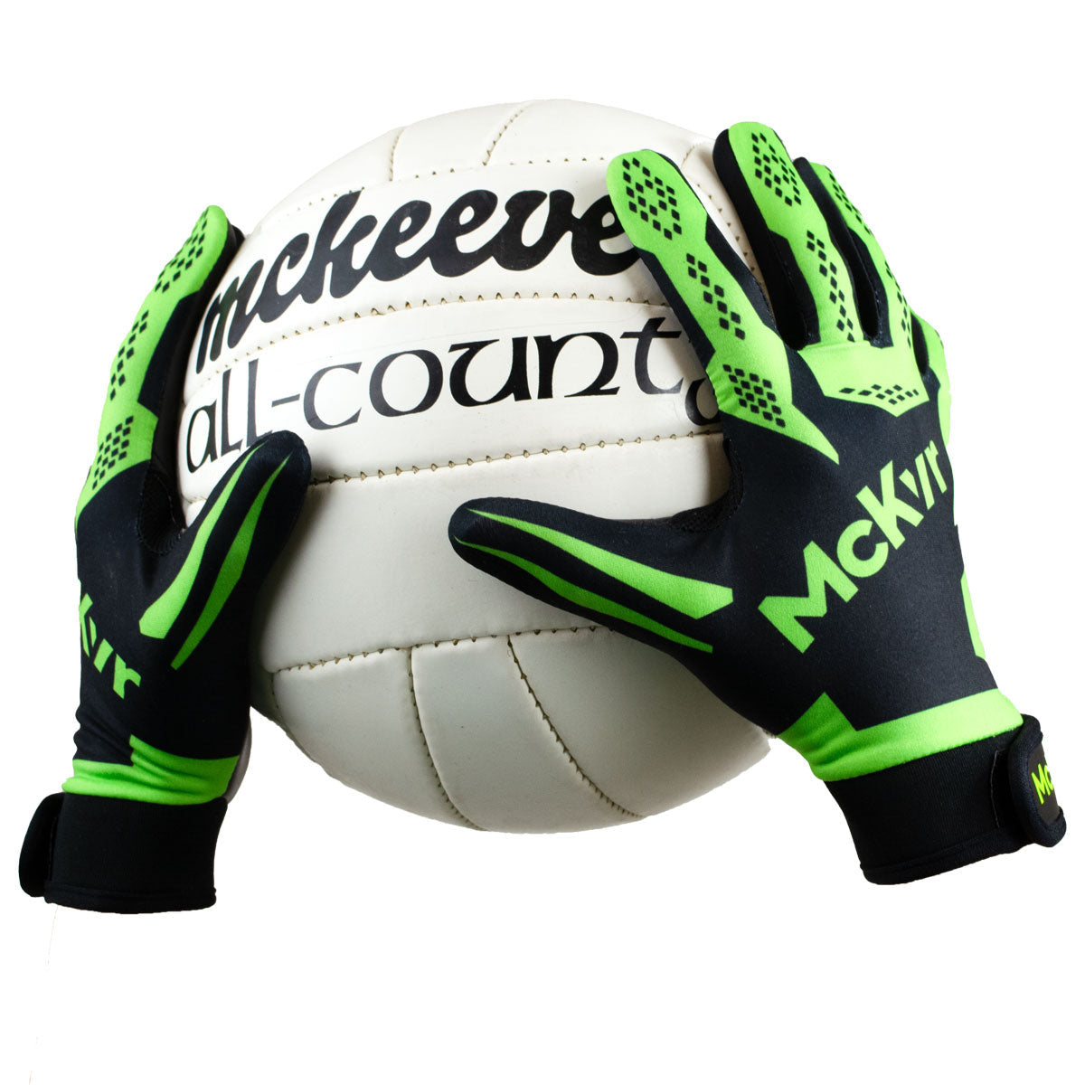 Mc Keever 2.0 Gaelic Gloves - Youth - Black/Lime Green