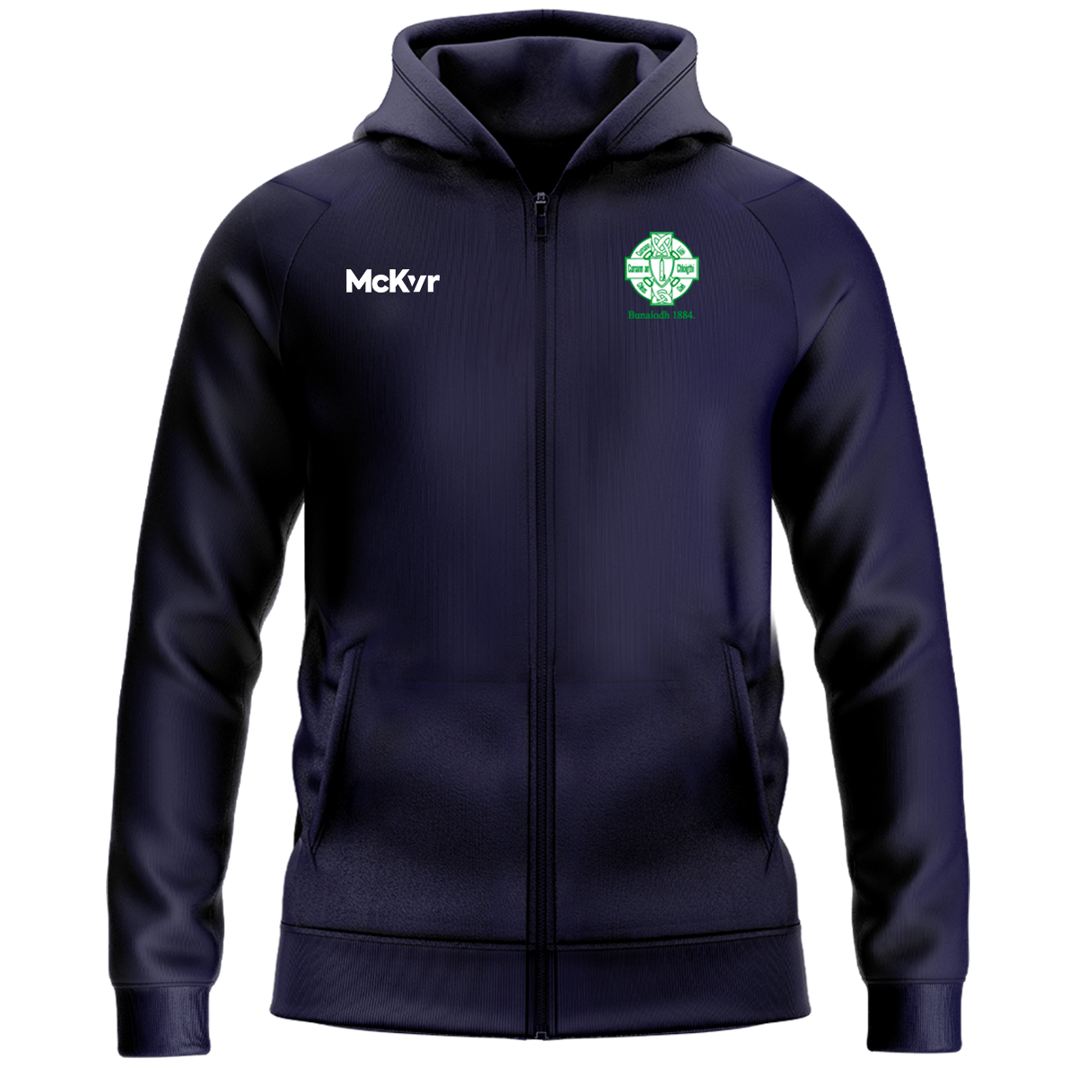 McKvr Round Tower GAA Clondalkin Core Pro Full Zip Hood - Adult - Navy