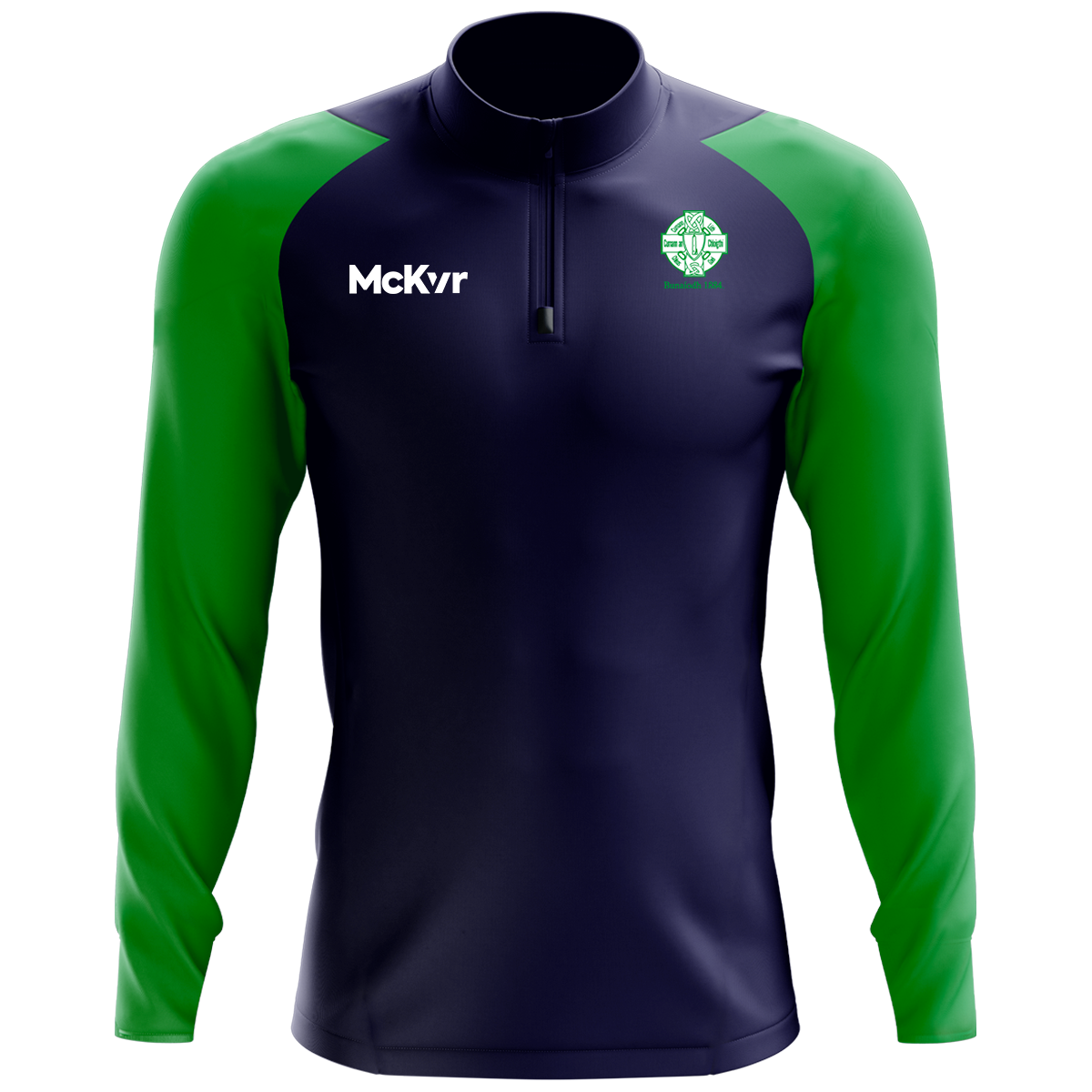 McKvr Round Tower GAA Clondalkin Core Pro 1/4 Zip Top - Youth - Navy/Emerald Green