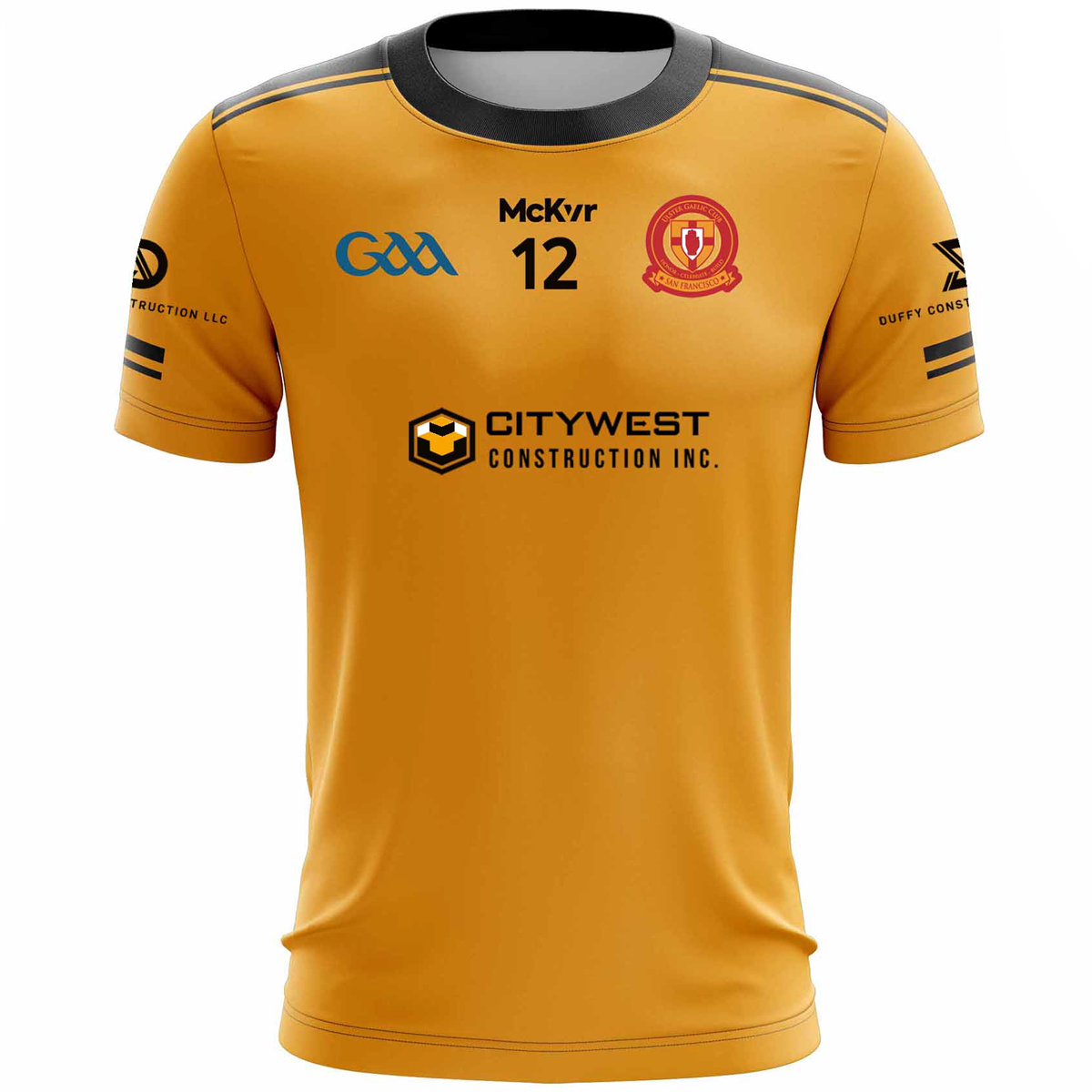 Mc Keever Ulster Club San Francisco Numbered Playing Jersey - Youth - Amber