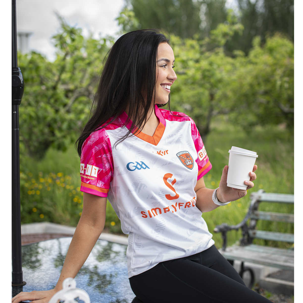 Mc Keever Armagh GAA Boost Training Jersey - Womens - White/Pink