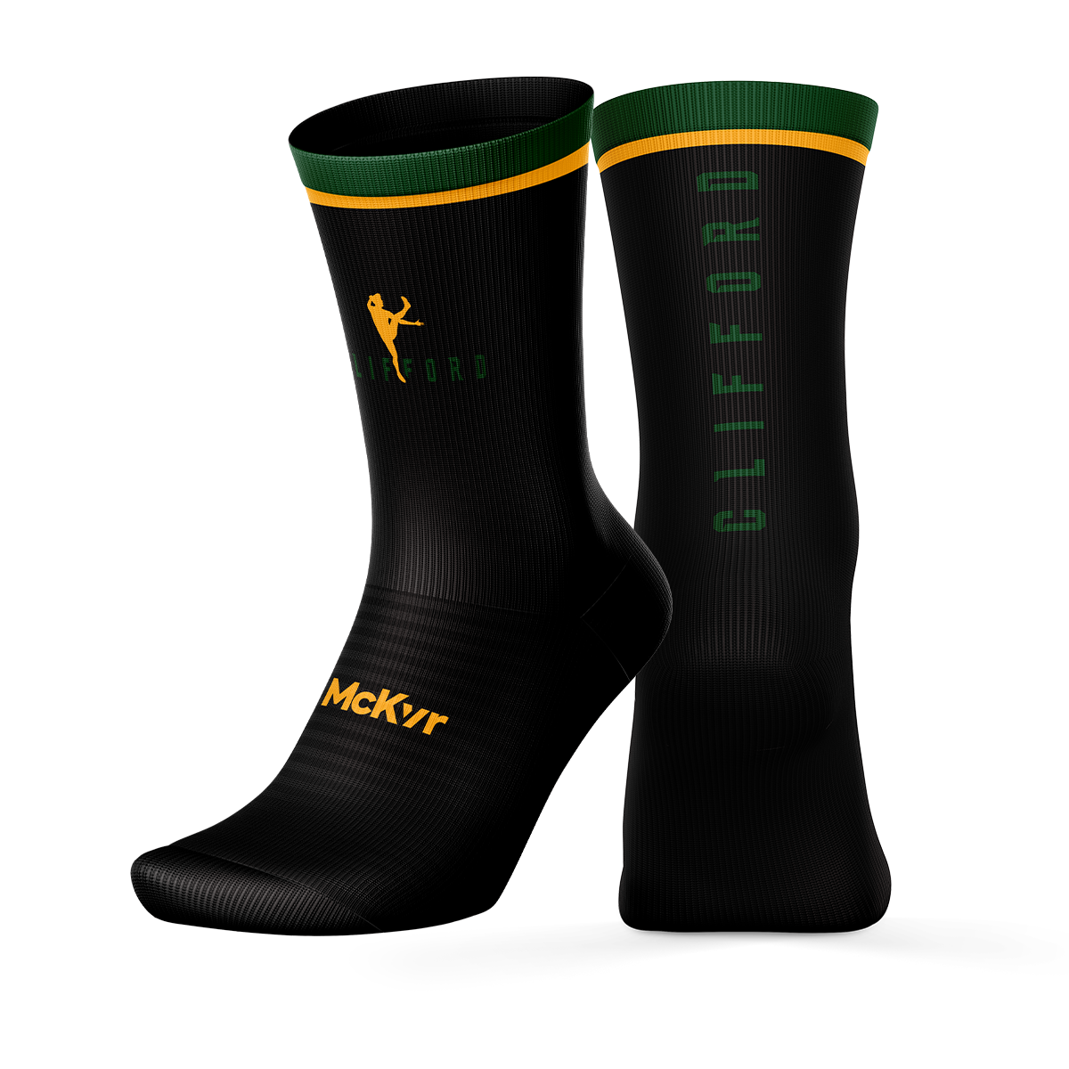 McKvr Clifford Mid Sock - Youth - Black/Green/Amber