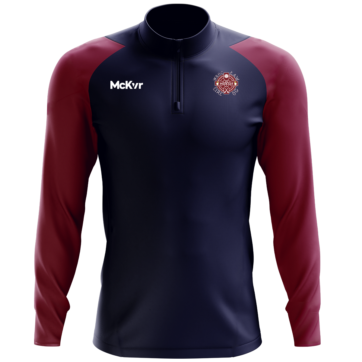 McKvr Wroclaw Eire Og Core Pro 1/4 Zip Top - Adult - Navy/Maroon