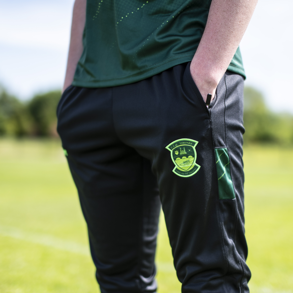 McKvr Westmeath GAA Boost Skinny Pants - Adult - Black/Bottle Green/Pop Green