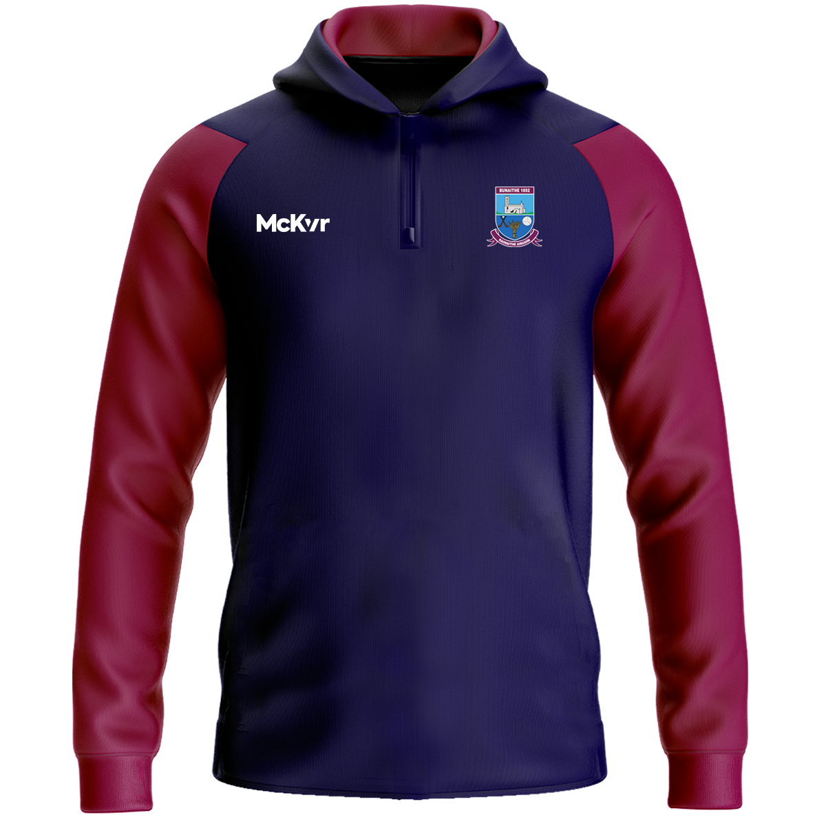 McKvr Argideen Rangers GAA Core Pro 1/4 Zip Hoodie - Adult - Navy/Maro ...