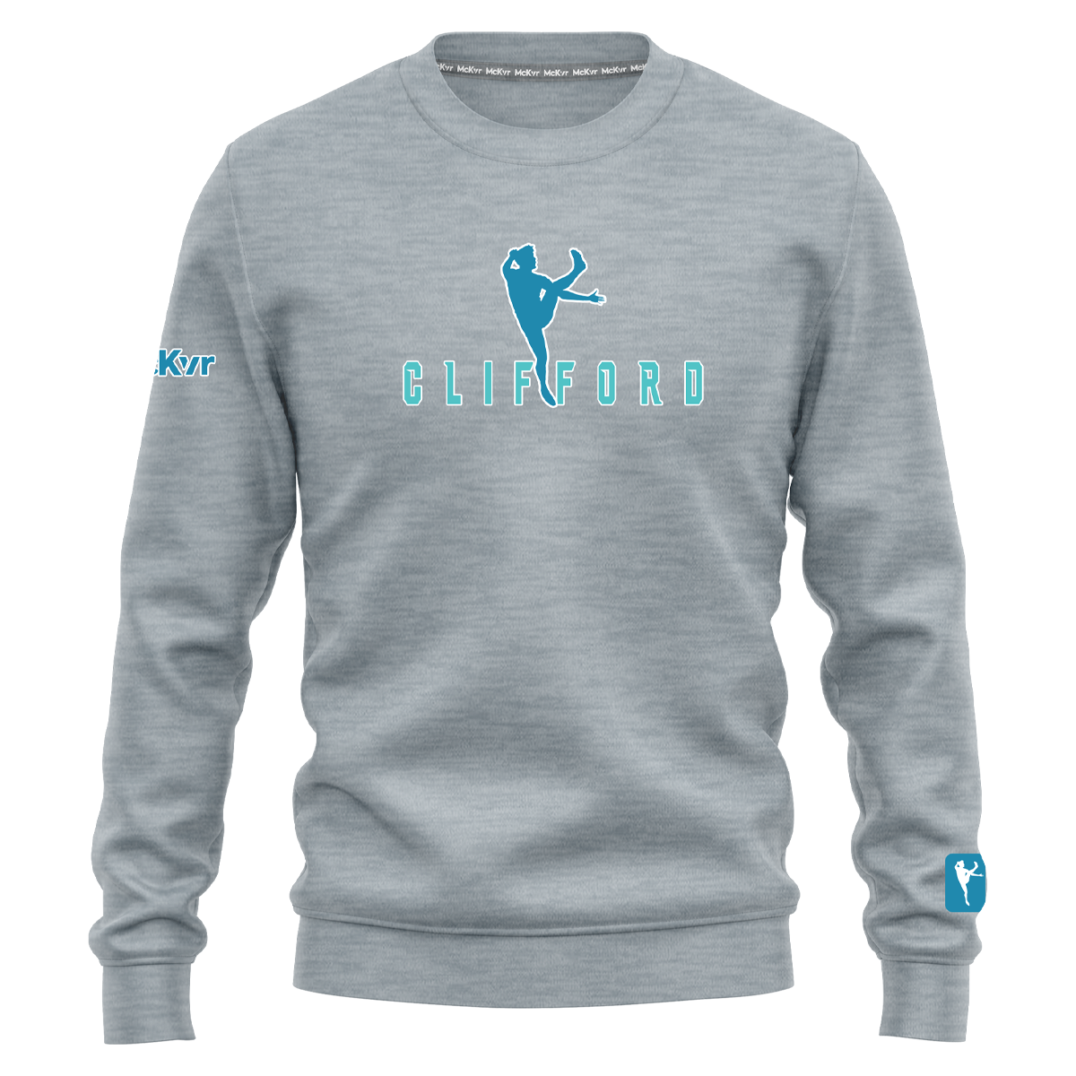 McKvr Clifford Sweat Top - Girls - Grey/Turq