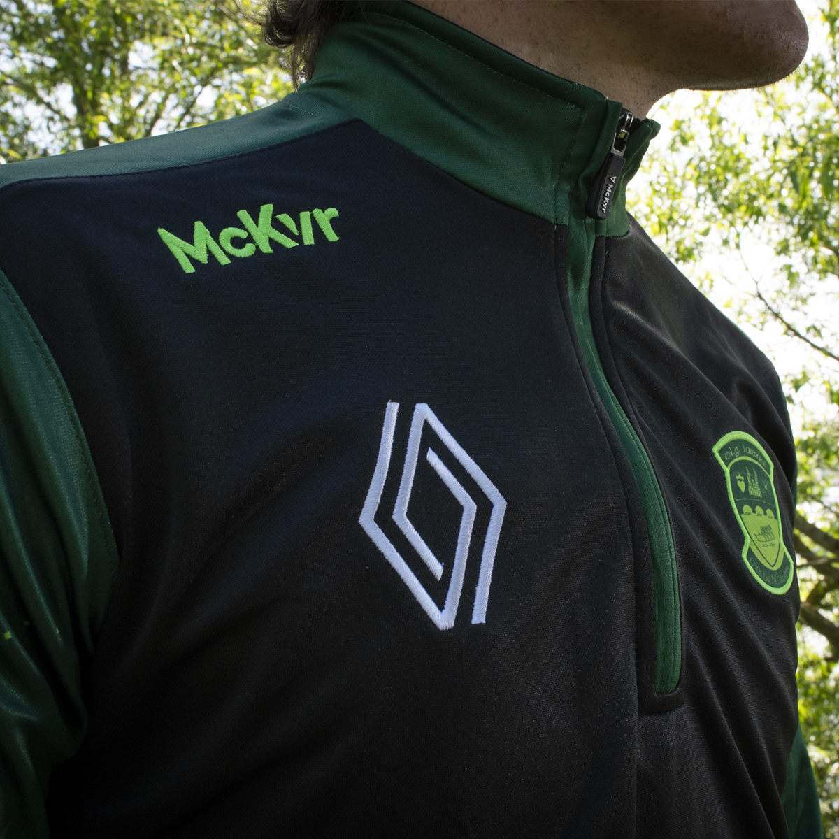 McKvr Westmeath GAA Boost 1/4 Zip Top - Adult - Black/Bottle Green/Pop Green