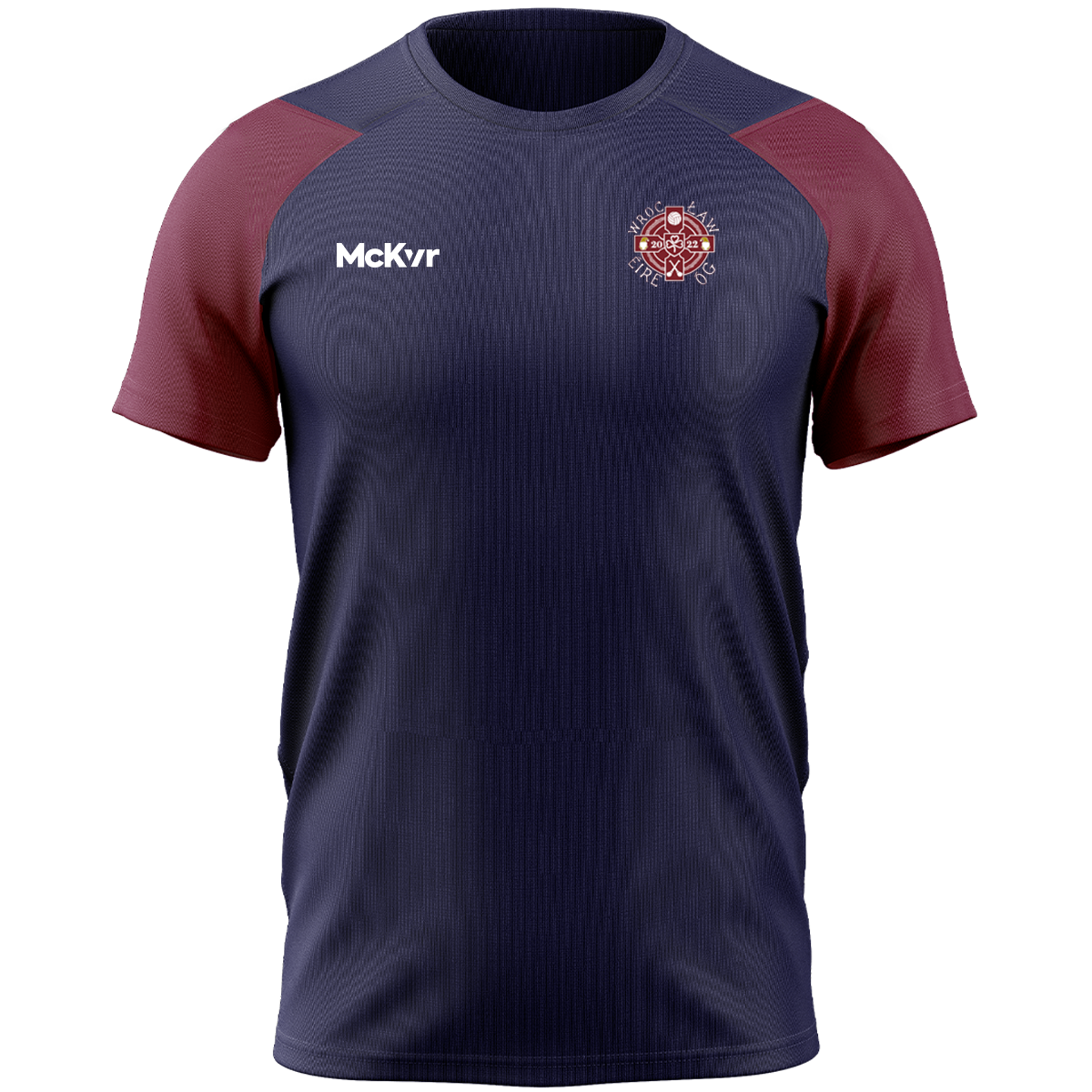 McKvr Wroclaw Eire Og Core Pro Tech Tee - Adult - Navy/Maroon