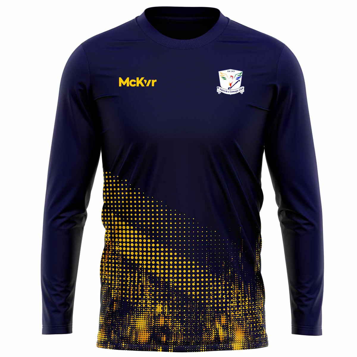 McKvr St Patricks Camogie Club Long Sleeve Tech Top Design 2 - Adult - Navy