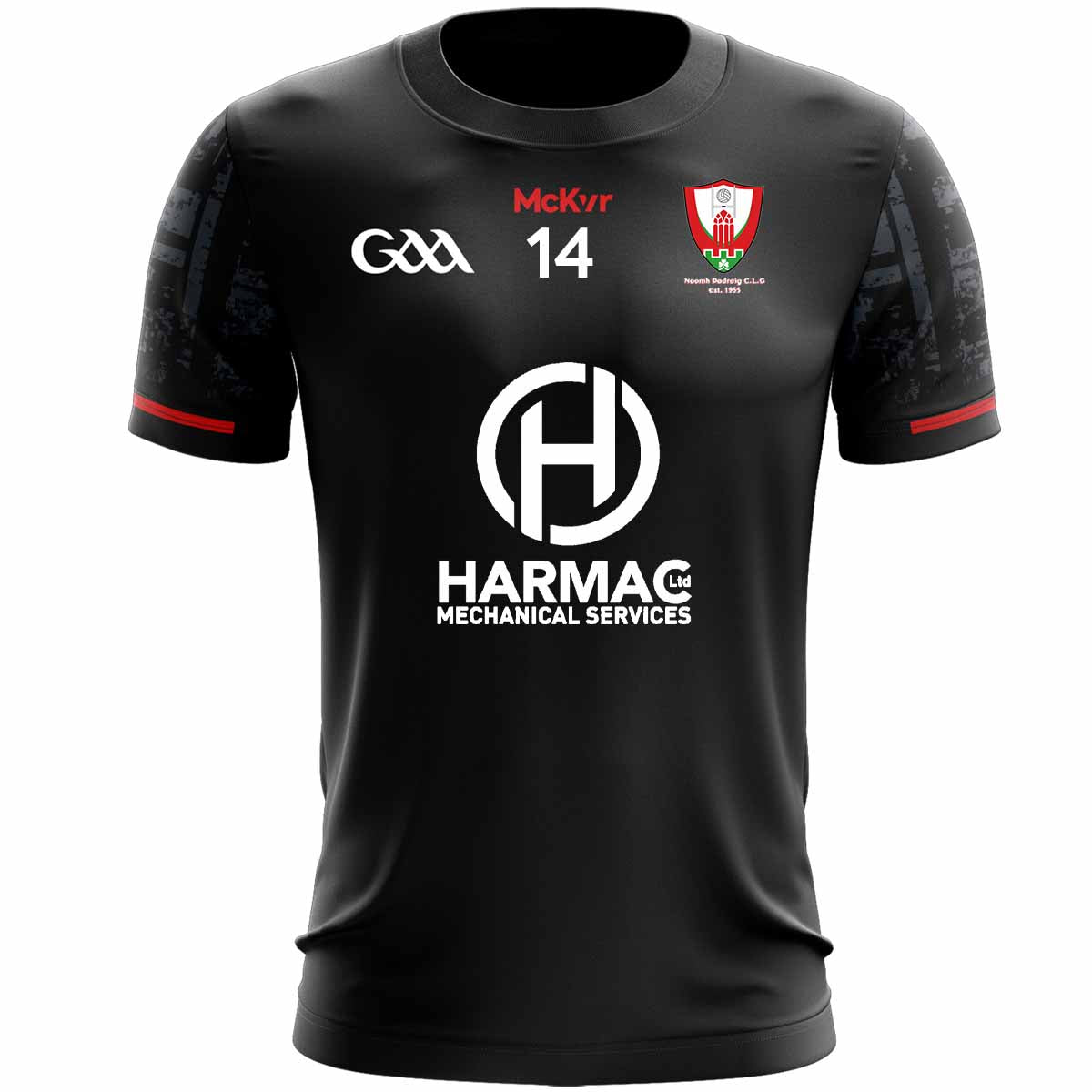 Mc Keever Dromahair GAA Numbered Playing Jersey - Adult - Black Player Fit