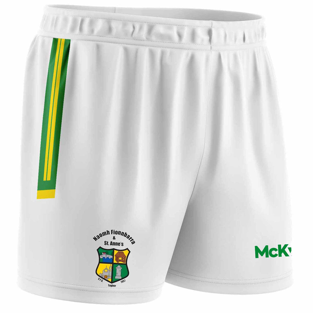 Mc Keever Naomh Fionnbarra & St Anne's GFG Playing Short - Adult - White/Green/Yellow