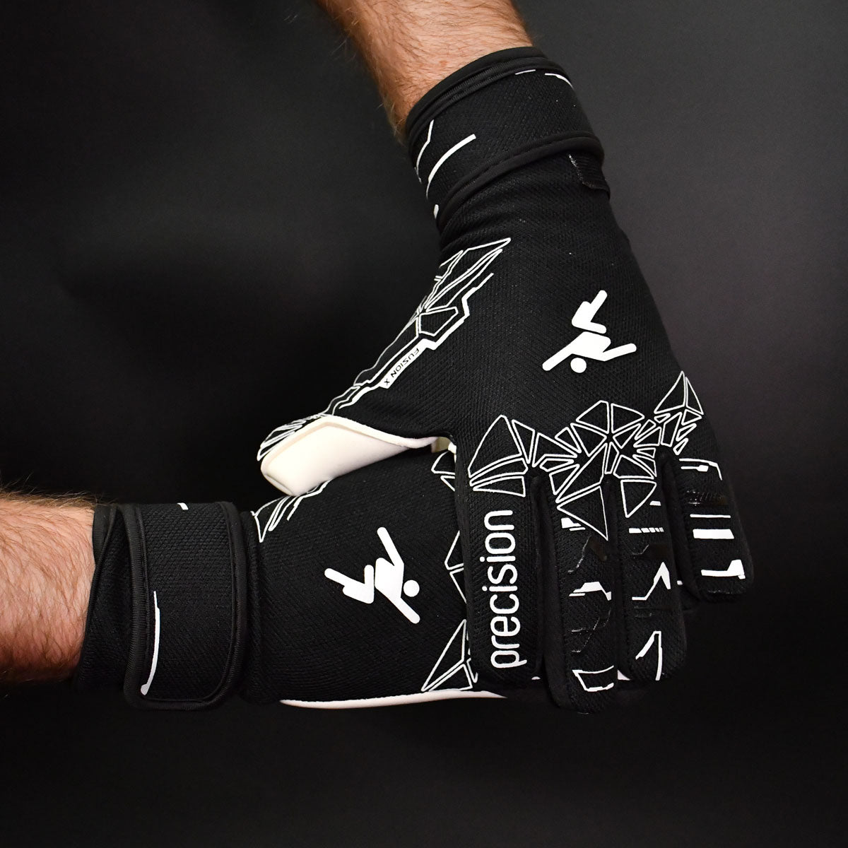 Precision Fusion X Pro Lite Giga Goalkeeper Gloves - Adult - Black/White