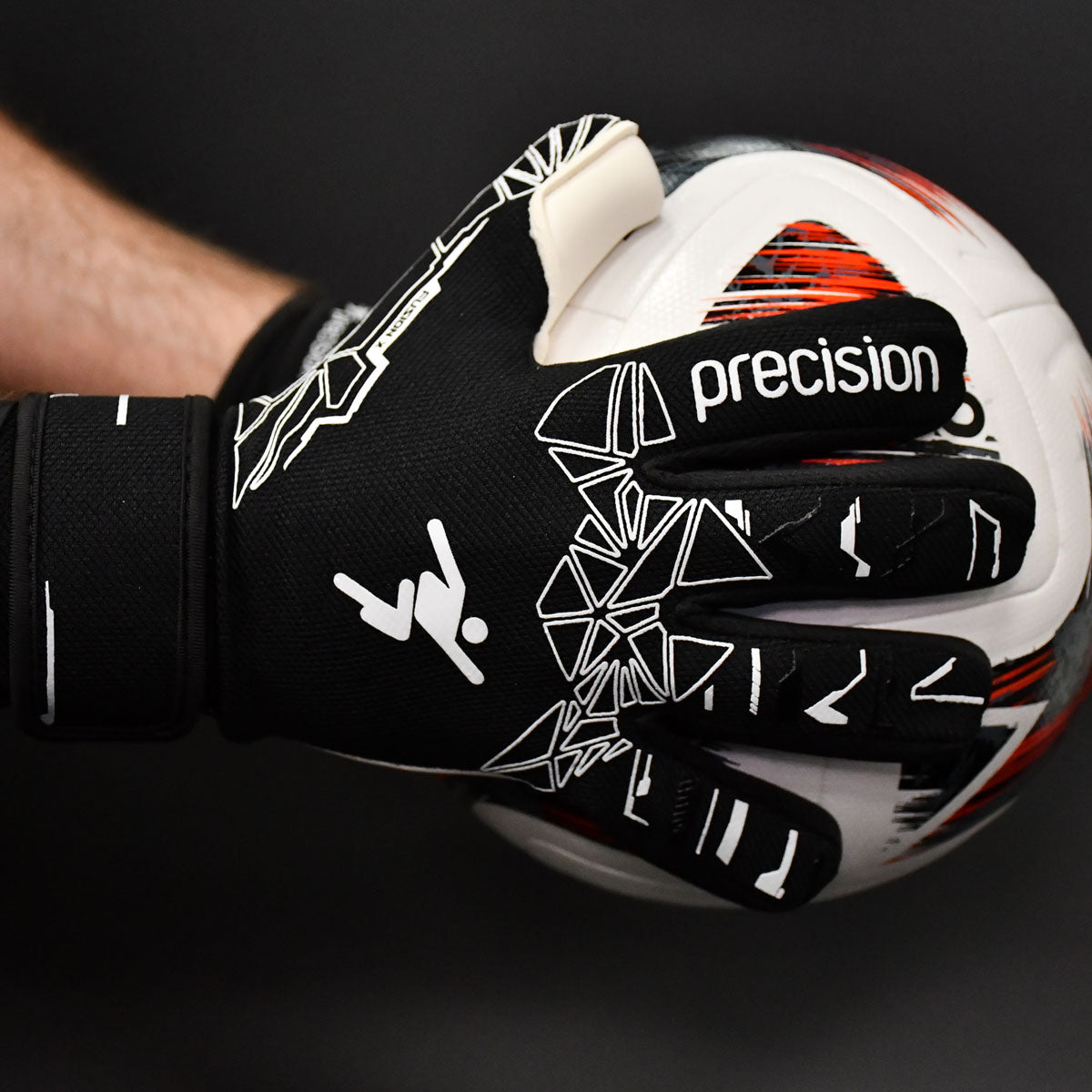 Precision Fusion X Pro Lite Giga Goalkeeper Gloves - Adult - Black/White