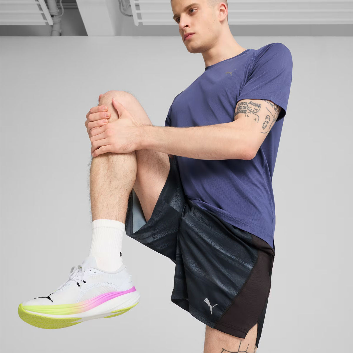Puma Run Velocity AOP 7 Inch Shorts - Mens - Black